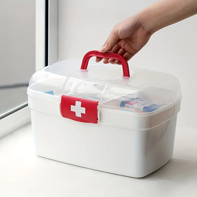 Dispensary Medicine Box, Portable Multipurpose Family First Aid Kit Box, Medical Storage Organizer Bins Container, Double Layer Drug Case, Dormitory Baby Medicine Storage Box Dispensary Medicine Box, Portable Multipurpose Family First Aid Kit Box, Medical Storage Organizer Bins Container, Double Layer Drug Case, Dormitory Baby Medicine Storage Box
